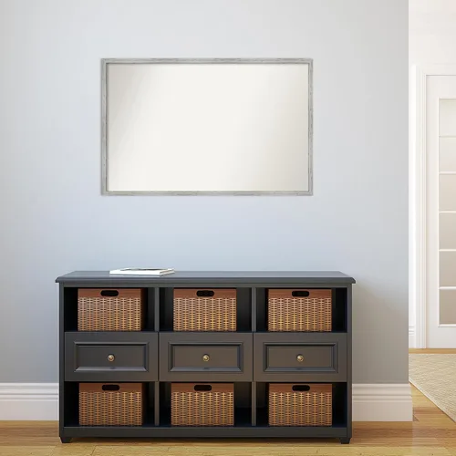 Miniatura 16 de Amanti Art Espejo de baño blanco para sobre el fregadero, 32 x 45 pulgadas, espejo de tocador rectangular blanco esbelto, marco de madera moderno