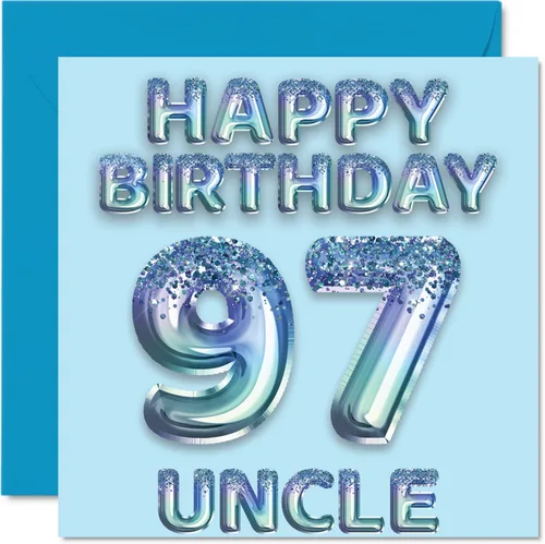 Miniatura 78 de Stuff4 Tarjeta de primer cumpleaños para niños, globo de fiesta con purpurina azul, tarjetas de feliz cumpleaños para niño de 1 año, nieto, hijo, 57