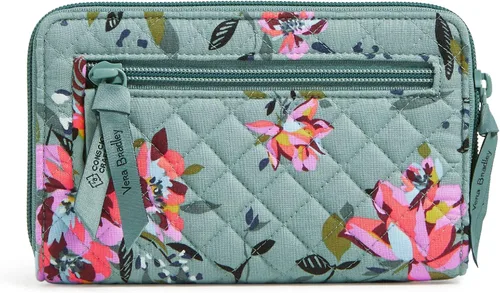 Miniatura 3 de Vera Bradley Cartera de algodón Turnlock para mujer con protección RFID
