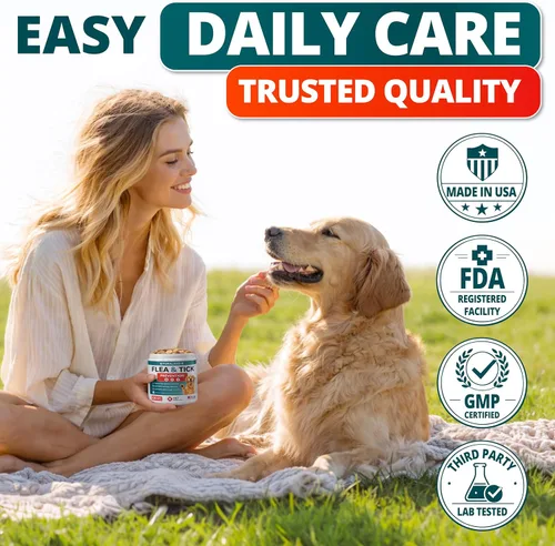 Miniatura 7 de Prevención de pulgas y garrapatas para perros masticables - Tratamiento natural de pulgas y garrapatas para perros - Píldoras de control oral
