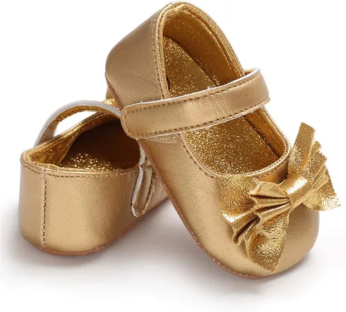 Miniatura 3 de BENHERO Infant Baby Girls Mary Jane Flats Shoes with Bowknot Non Slip Soft Sole PU Leather First Walker Cirb Shoes Toddler Princess Wedding Dress