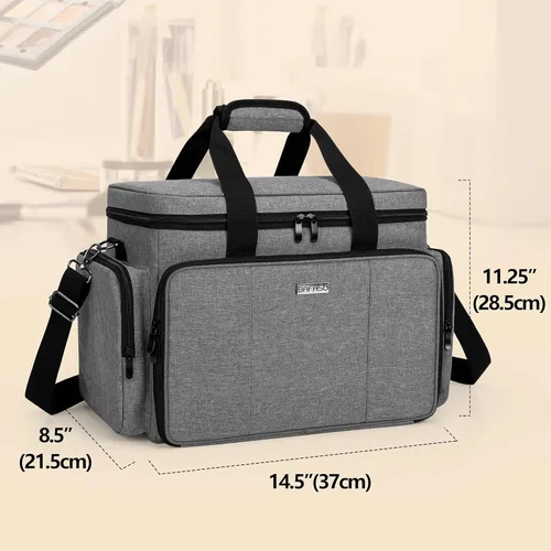 Miniatura 6 de BAFASO Bolsa de maquillaje grande con separadores extraíbles, estuche de maquillaje de viaje para cosméticos y suministros para el cabello, gris
