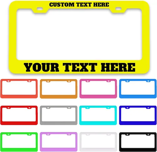 Miniatura 12 de Marco de matrícula personalizado – Etiqueta metálica de alta calidad para automóvil con tu texto, placas personalizadas de 12 x 6 pulgadas, marcos