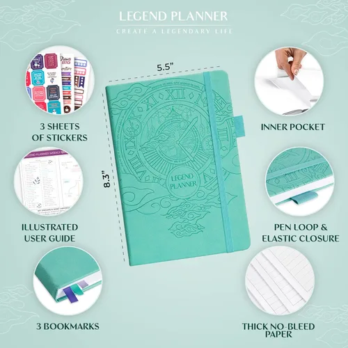 Miniatura 2 de Planificador Legend – planificador de vida semanal y mensual sin fecha para alcanzar tus objetivos y vivir feliz. Cuaderno organizador, diario