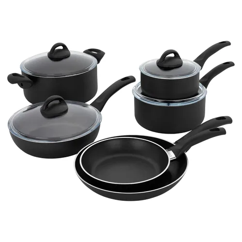 Henckels Everlift - Juego de utensilios de cocina antiadherentes de 10 piezas, fabricado en Italia, revestimiento duradero de 3 capas, aluminio