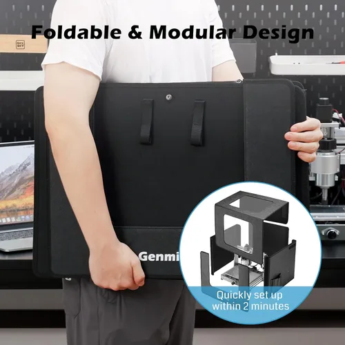 Miniatura 3 de Genmitsu Kaba - Caja plegable CNC para máquina CNC, reducción de ruido, a prueba de polvo, con barra de herramientas lateral, para 3018-PRO