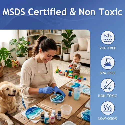Miniatura 5 de Kit de resina epoxi de 1 galón compatible con la FDA, certificado MSDS, resina epoxi segura para alimentos y no tóxica para manualidades