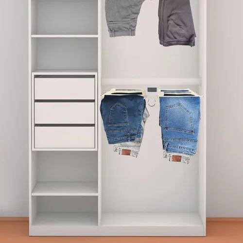Miniatura 7 de Perchero extraíble para pantalones, 22 brazos de acero, organizador de ropa para armario, carga máxima de 33 libras, ahorro de espacio, 23.2 x 18.1