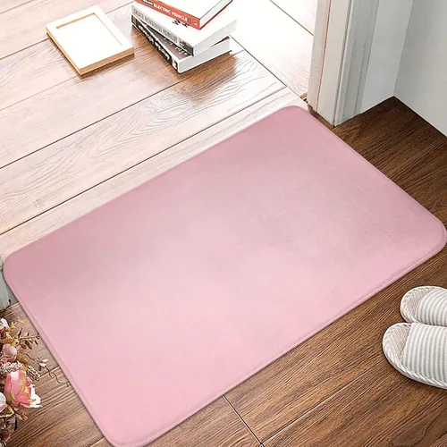 Miniatura 2 de Tapete rosa para puerta delantera, tapete de entrada con parte trasera de goma antideslizante para cocina, dormitorio y baño