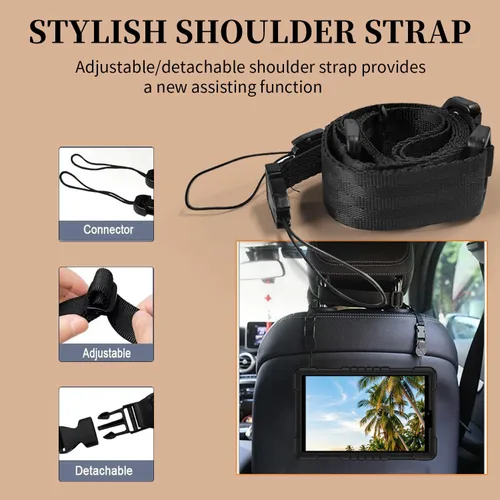 Miniatura 7 de Funda protectora para tablet TCL Tab 8 Plus, correa para el hombro, silicona suave y parte trasera dura, a prueba de golpes, para TCL Tab 8 Plus/TCL