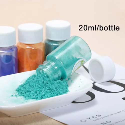 Miniatura 4 de AGCFABS Polvo de mica nacarada hecho a mano de 24 colores, 0.7 onzas líquidas, tinte de resina epoxi, pigmento de perla, pigmentos de pegamento