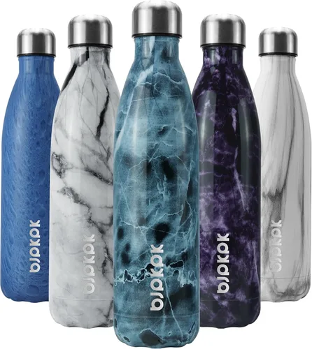 Miniatura 42 de BJPKPK Botella de Agua Aislada 17oz Botellas de Agua de Acero Inoxidable Apta para Lavavajillas Metal Térmica Mantiene Frío y Caliente, Gris Niebla