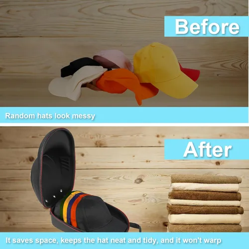 Miniatura 4 de Estuche de viaje para gorras de béisbol, estuche de almacenamiento para sombreros con 1 gorra de béisbol negra y correa ajustable para el hombro