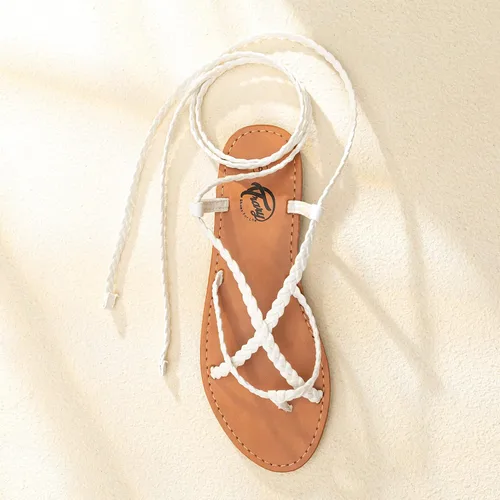 Miniatura 3 de Sandalias Trary estilo gladiador, con correas trenzadas, planas, para mujer