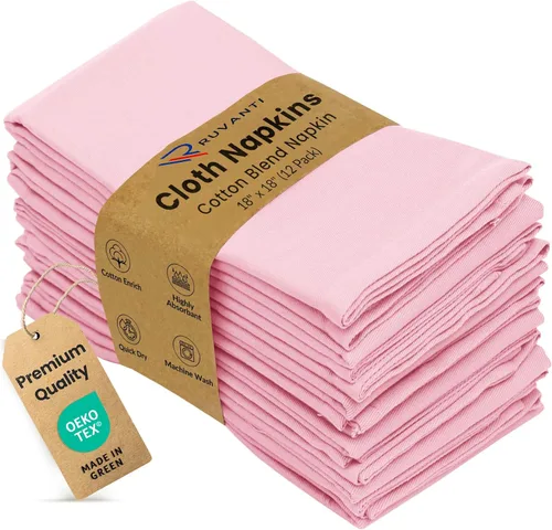 Miniatura 11 de Ruvanti - Juego de 4 servilletas de tela de 45x45 centímetros, lavables, suaves, duraderas, absorbentes, mezcla de algodón. Servilletas de mesa