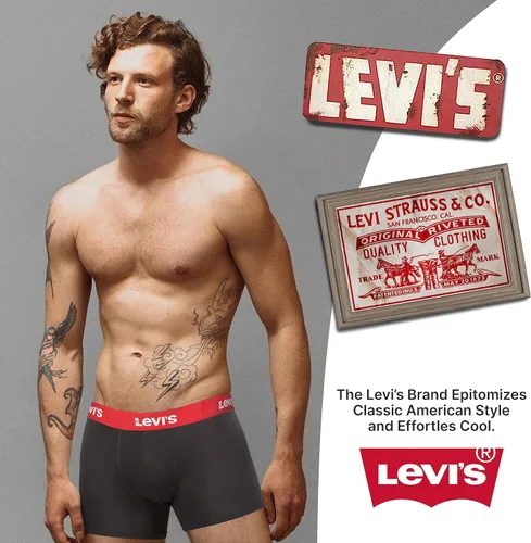 Miniatura 7 de Levi's Calzoncillos tipo bóxer de microfibra para hombre, ultra suaves, paquete de 4
