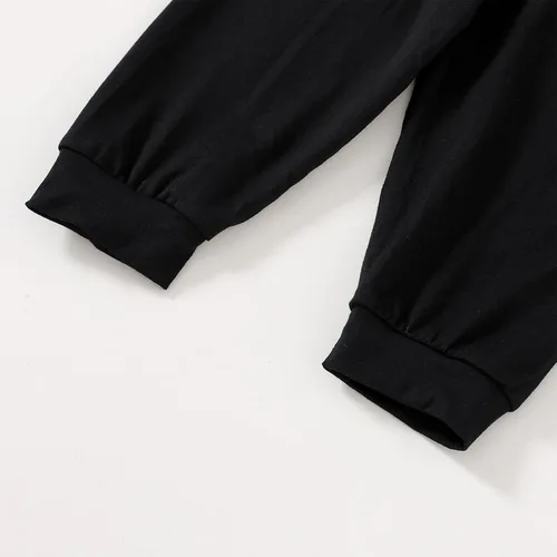 Miniatura 8 de YOUNGER TREE Conjunto de ropa de invierno para bebés y niñas pequeñas, con capucha de murciélago negro, con bolsillo y cremallera