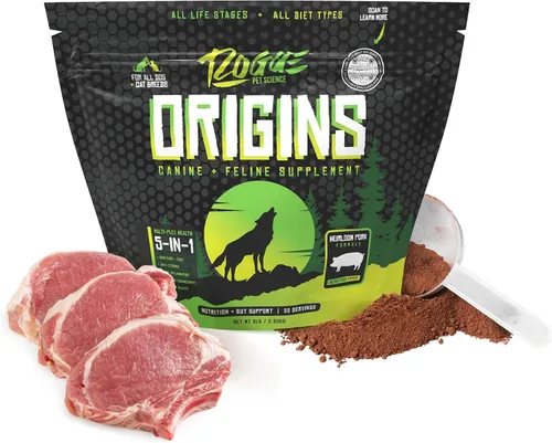 Miniatura 12 de ROGUE PET SCIENCE Origins 5-en-1 suplemento para perros - Aderezo de comida en polvo con aceite de pescado omega 3 natural - Apoya la digestión