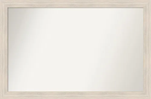 Miniatura 399 de Amanti Art Espejo de baño blanco para sobre el fregadero, 30 x 35 pulgadas, espejo de tocador rectangular estrecho de Eva de oro blanco, marco