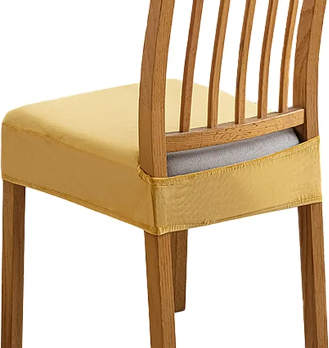 Miniatura 13 de Soft Dining Chair Seat Covers Set of 2, Velvet Seat Covers for Dining Room Chair Removable Washable Dining Room Chair Covers-Beige-2 Piece