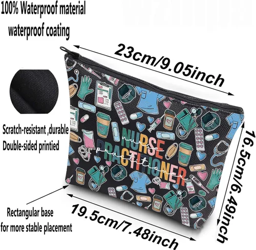 Miniatura 2 de WZMPA Enfermera practicante bolsa de cosméticos médico NP regalo enfermera practicante graduación maquillaje cremallera bolsa bolsa para enfermera