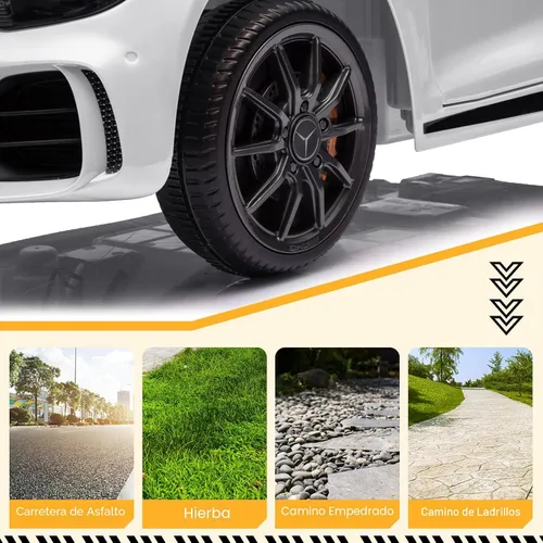 Miniatura 8 de Winado 12V Auto eléctrico para niños, con licencia de Mercedes Benz AMG GTR, con batería, control remoto para padres, asiento más ancho, luces LED
