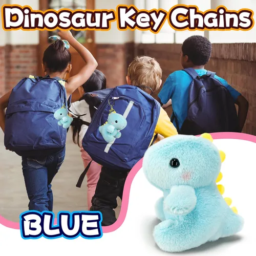 Miniatura 5 de Animales de peluche de dinosaurio para niñas y niños, mini llaveros de peluche para niños, juguete de peluche de dinosaurios, lindo animal