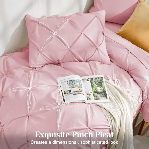 Miniatura 4 de JOLLYVOGUE Juego de edredón tamaño individual de 5 piezas – Juego de ropa de cama tamaño individual en una bolsa para todas las estaciones