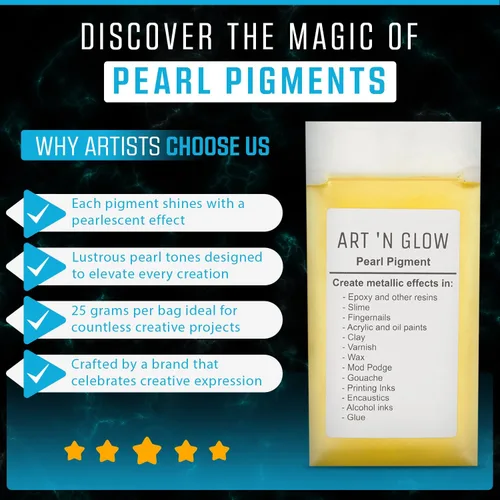 Miniatura 4 de Art 'N Glow Pigmento en polvo de perla de mica, 0.88 onzas, pigmento de perla fina para resina epoxi, gran opción para creativos, pinturas