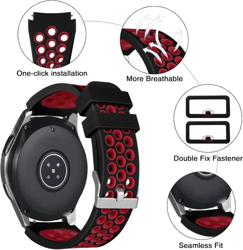 Miniatura 2 de Lerobo - Correa de reloj de silicona suave transpirable de 22 mm compatible con Samsung Galaxy Watch 3 de 45 mm/Galaxy Watch de 46 mm/Gear S3