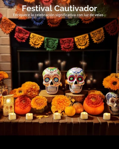 Miniatura 4 de Homemory 24 velas parpadeantes sin llama que funcionan con pilas, más de 200 horas de luces LED eléctricas falsas para decoración votiva, de mesa