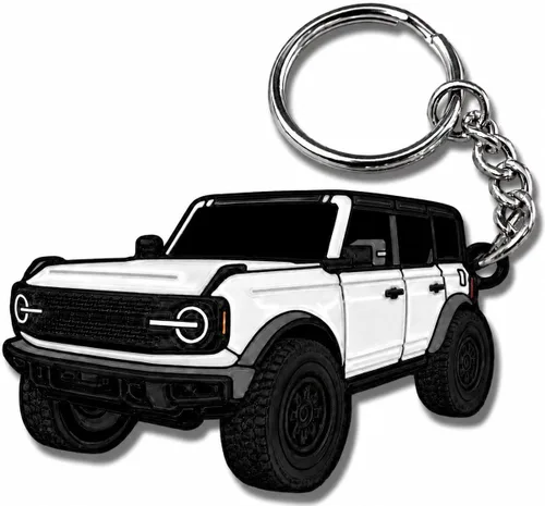 Accesorios de Llavero Bronco 4 puertas llavero Fob Cubierta Modificaciones geniales compatibles con Ford Bronco 2022 2023 2024 Blanco