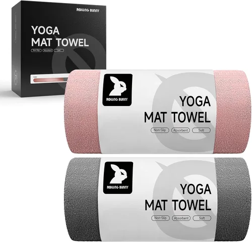 Miniatura 8 de Toalla para esterilla de yoga, microfibra antideslizante para yoga caliente y pilates, súper absorbente, ligera y lavable a máquina, 72 x 25 Gris