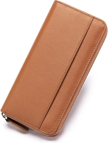 Miniatura 21 de RFID Blocking Womens Zipper Wallet Leather Large Capacity Billfold Clutch Zip Around Wallets for Women