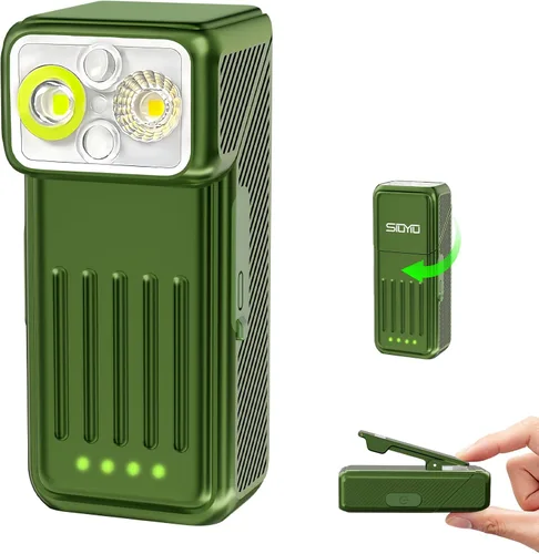 Miniatura 10 de Linterna EDC recargable, linterna de bolsillo brillante de 3300 lúmenes, mini linternas con carcasa luminosa y magnética, linternas impermeables
