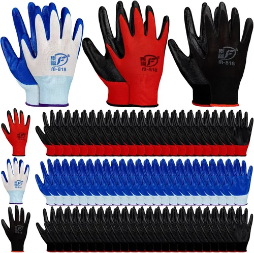 Guantes de jardinería para hombres y mujeres, guantes de trabajo con revestimiento de goma transpirable para jardinería, 9.1 pulgadas