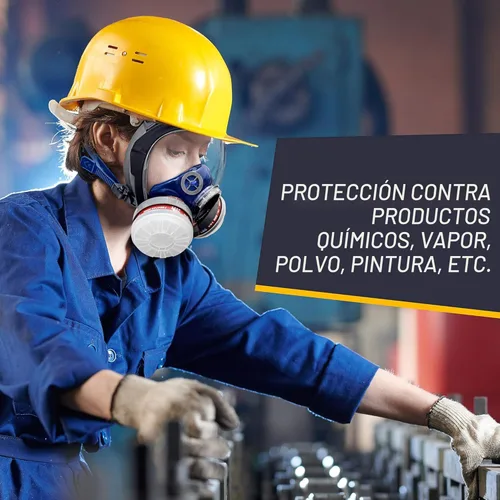 Miniatura 3 de Respirador de vapor orgánico de cara completa, protector de ojos y nariz con lente antivaho resistente y ajustable, respirador químico