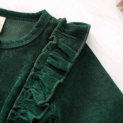 Miniatura 5 de Karuedoo Kids Toddler Baby Girl Corduroy Ruffle Long Sleeve Dress Princess Party Dress Fall Winter Skirt Outfit