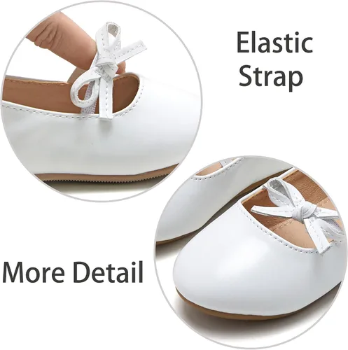Miniatura 6 de ESTINE Mary Jane - Zapatos planos para niñas pequeñas y niñas pequeñas, vestido brillante, zapatos de ballet de boda de princesa