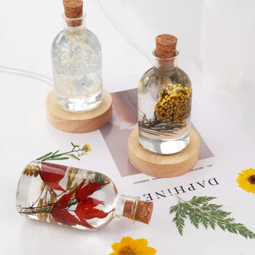 Miniatura 4 de Molde de resina para pantalla de lámpara con 10 tapones de madera, moldes de silicona con forma de botella creativa para fundición de resina epoxi