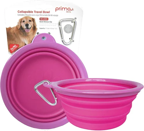 Miniatura 15 de Prima Pet Plegable Silicona Food & agua Tazón con clip de viaje para perro y gato, tamaños disponibles: pequeño (1,5 tazas) & Grande (5 tazas), Agua