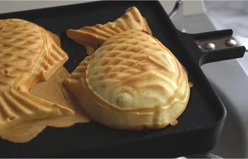 Miniatura 3 de CookKing - Panquequera con forma de pez Taiyaki japonés, normal, Negro