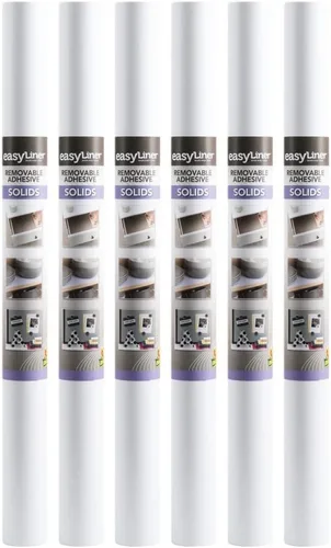 Miniatura 16 de EasyLiner - Revestimiento adhesivo para estantes para armarios y armarios, papel autoadhesivo fácil de instalar, cortar para ajustar, forro de cajón