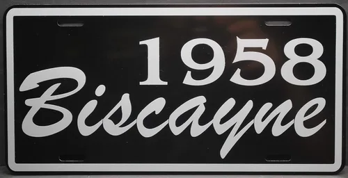 1958 58 Biscayne placa de metal de 6 x 12 pulgadas, se adapta a Chevy Chevrolet Super Stock GASSER POLICE WAGON NASCAR S/S 283 409 396 427 Custom