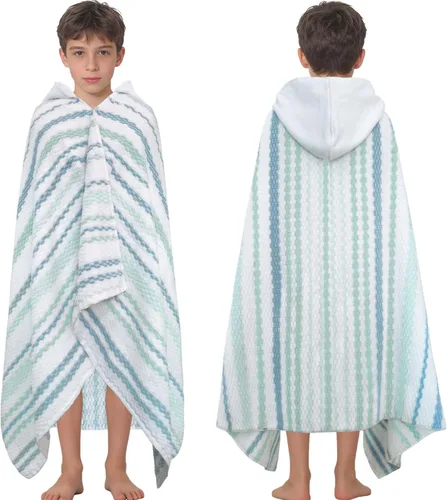 Miniatura 39 de VOOVA & MOVAS Poncho de Toalla de Baño Gruesa con Capucha para Niños (4-8 Años) - Bata de Toalla de Natación de Algodón Turco Suave y Absorbente