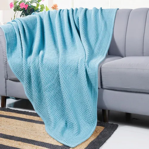 Miniatura 5 de Bed Bath & Home - Manta de 100% algodón, ligera y transpirable, buena para todas las estaciones, suave y acogedora.