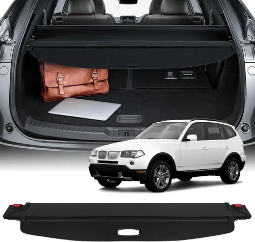 SCITOO Cubierta de carga 2004-2010 Compatible con BMW X3 2.5L Cubierta retráctil trasera de cajuela mejorada con aluminio PVC y plástico