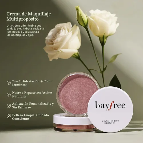Miniatura 3 de bayfree Bálsamo Multi Glow, rubor en crema para mejillas, maquillaje facial con bálsamo de rubor, acabado radiante, color hidratante, cremoso, Rose
