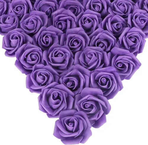 Miniatura 20 de Rosas artificiales, 200 piezas de cabezas de flores de rosas artificiales para manualidades, rosas de espuma de 1.97 pulgadas, cabezas de rosas Rosa