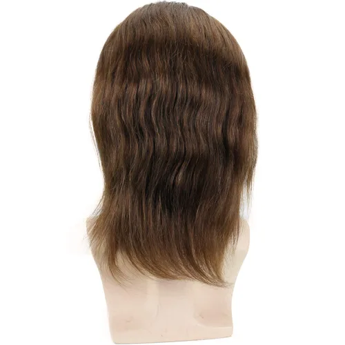 Miniatura 3 de Pelo largo de 12 pulgadas para hombre, extensiones de pelo de 10 x 8 pulgadas para hombres, sistema de reemplazo de cabello humano virgen 100%